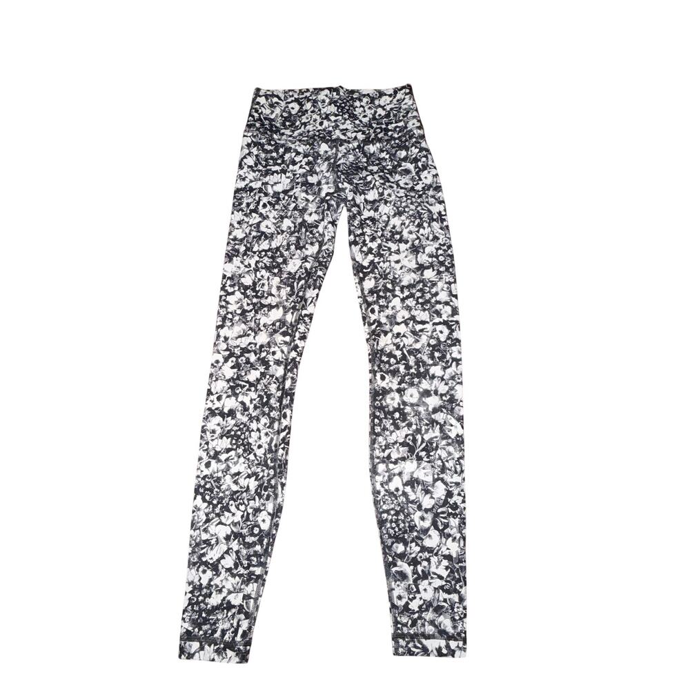Lululemon Wunder Under Hi-Rise Tight Womens Sz 6 Mash Up White Black Performance